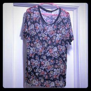 2 FOR $10! Sheer floral T shirt